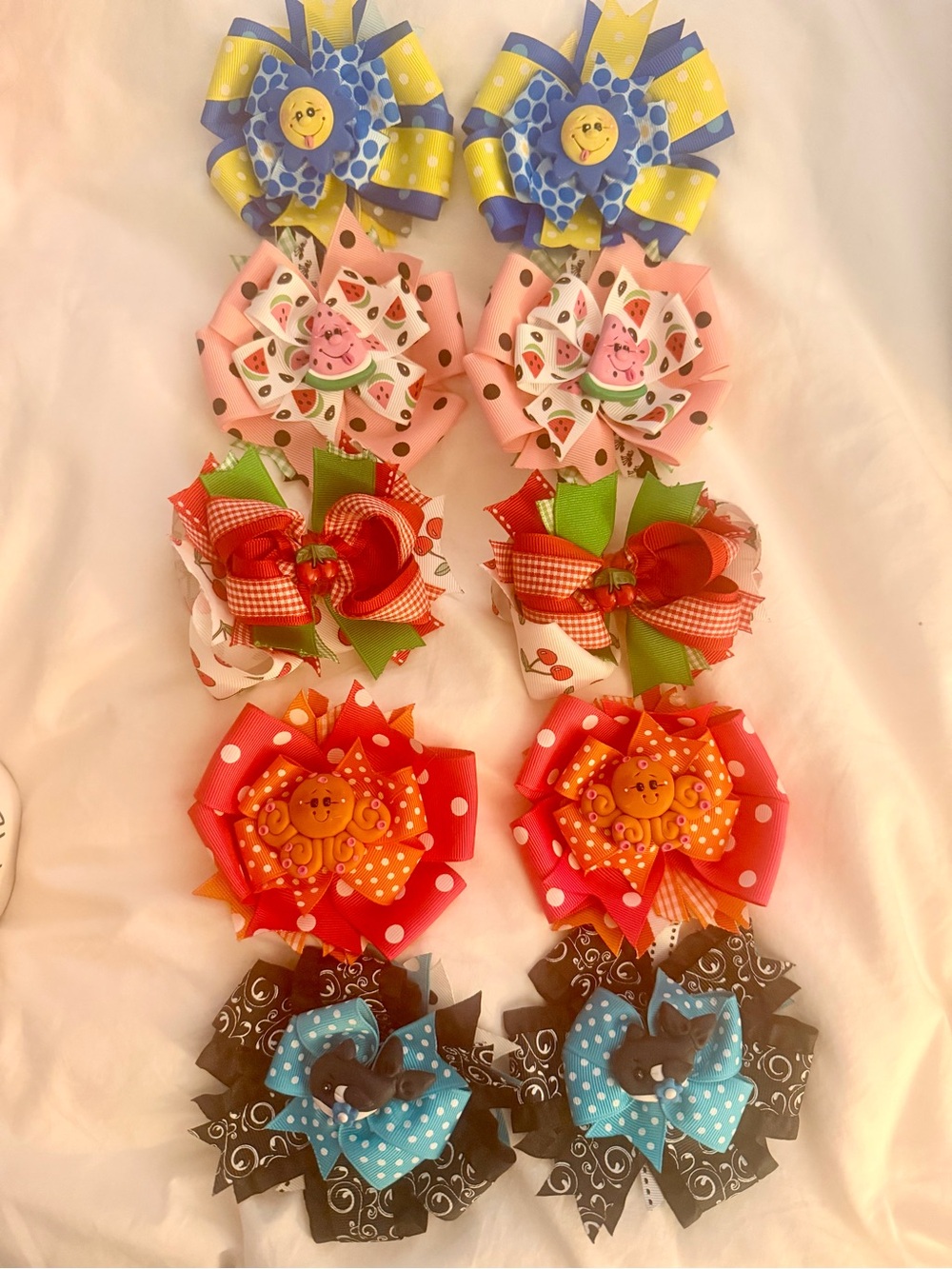 Kids Ribbon Hair Bows - Multicolor Pack